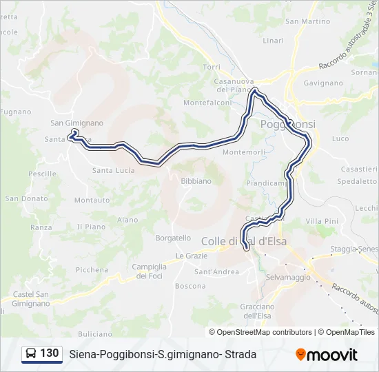 130 Bus Line Map