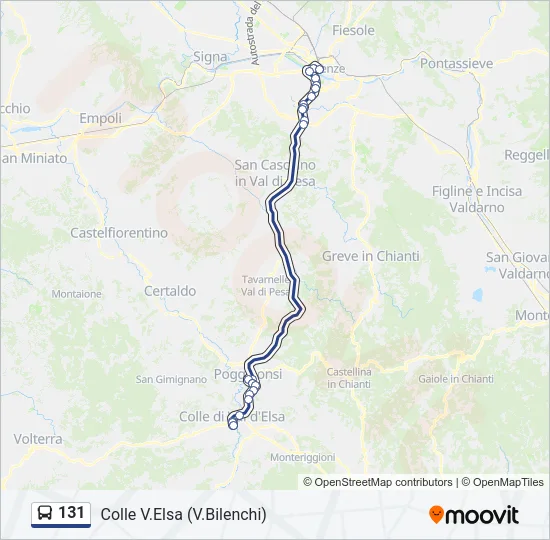 131 Bus Line Map