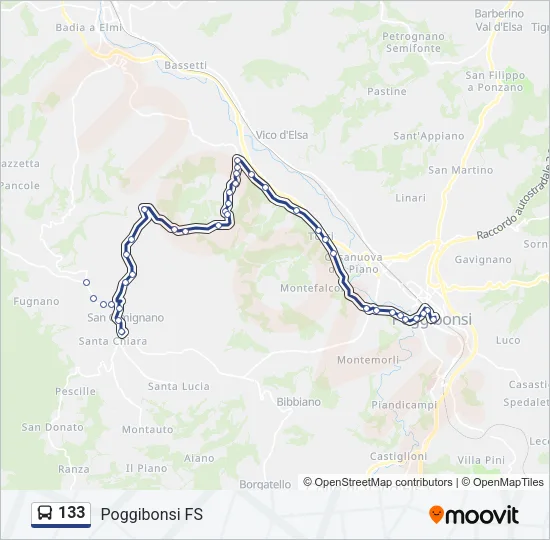 133 Bus Line Map