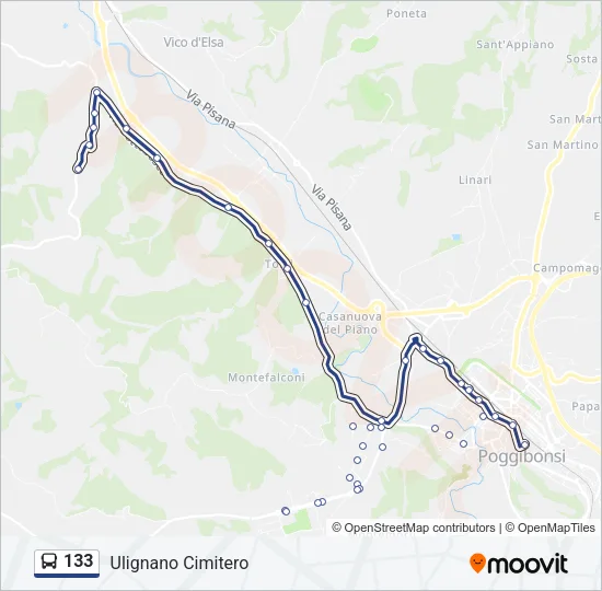 133 Bus Line Map