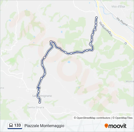 133 Bus Line Map