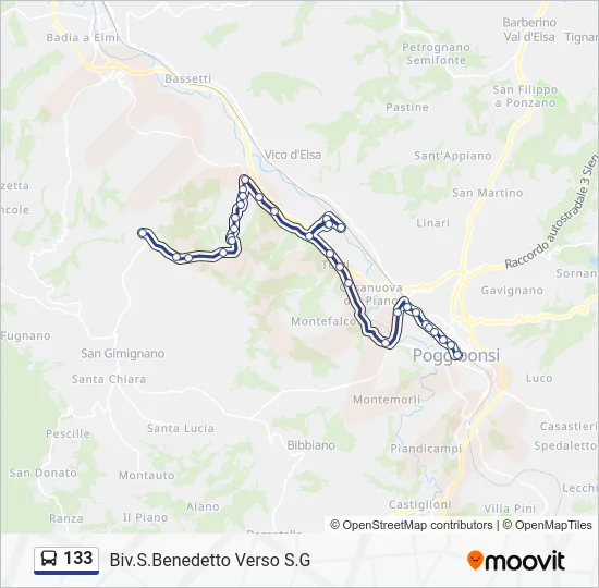 133 Bus Line Map