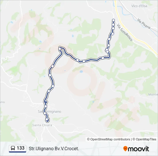 133 Bus Line Map
