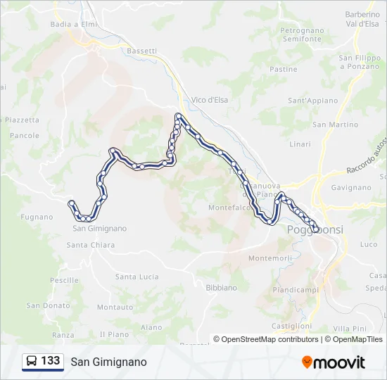 133 Bus Line Map