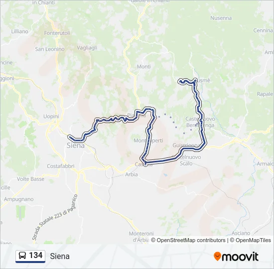 134 Bus Line Map