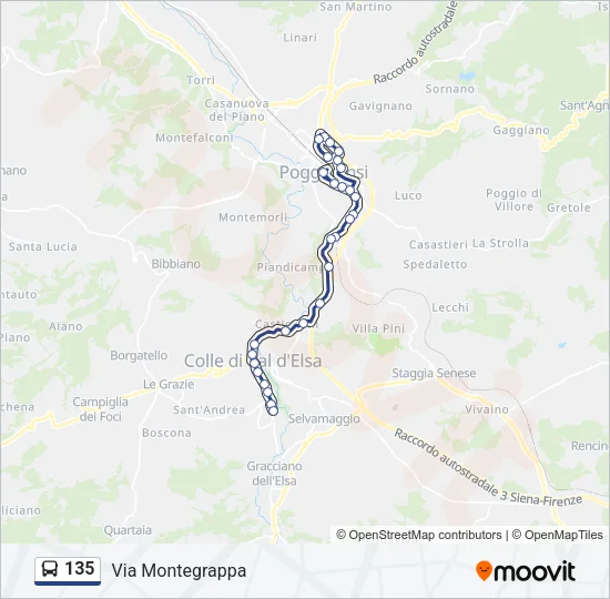 135 Bus Line Map