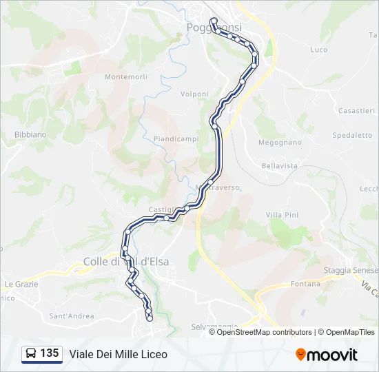 135 Bus Line Map