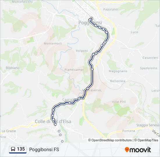 135 Bus Line Map