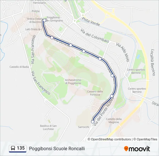 135 Bus Line Map
