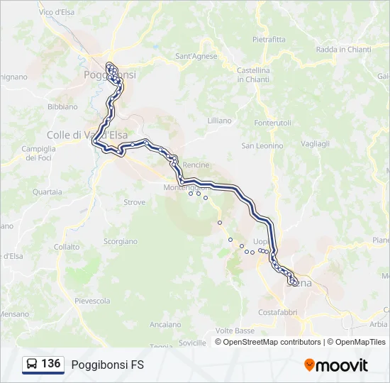 136 Bus Line Map