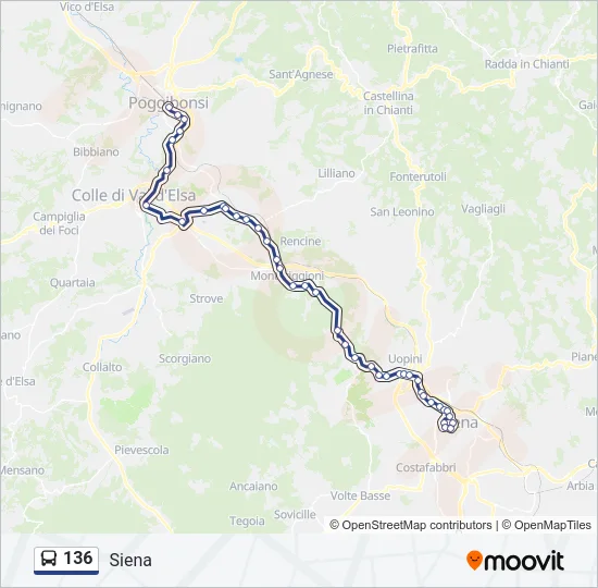 136 Bus Line Map