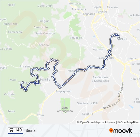 140 bus Line Map