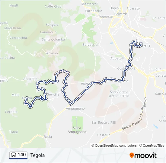 140 Bus Line Map