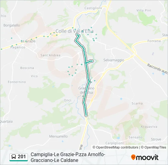 201 Bus Line Map