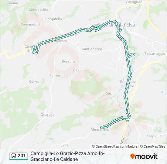 201 Bus Line Map