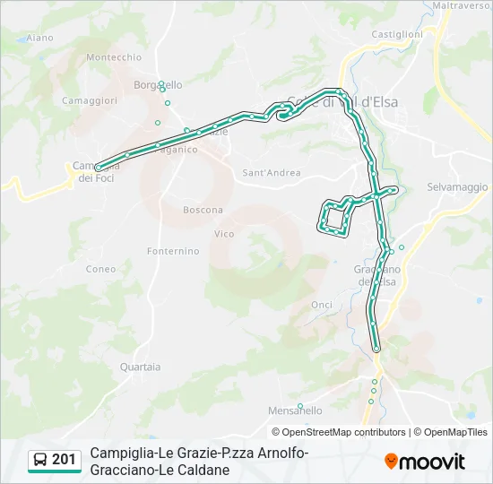 201 Bus Line Map