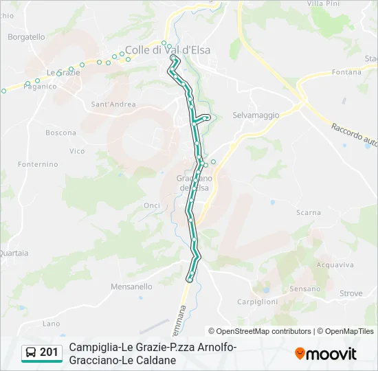 201 Bus Line Map