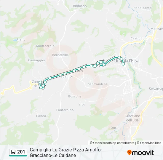 201 Bus Line Map