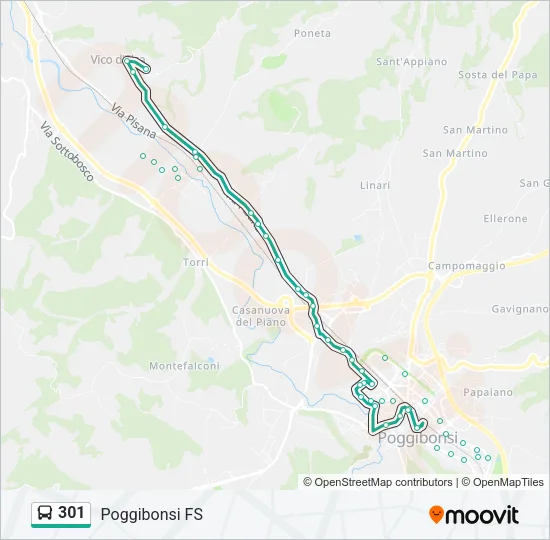 301 Bus Line Map