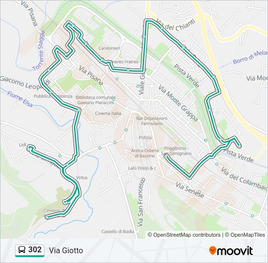 302 Bus Line Map