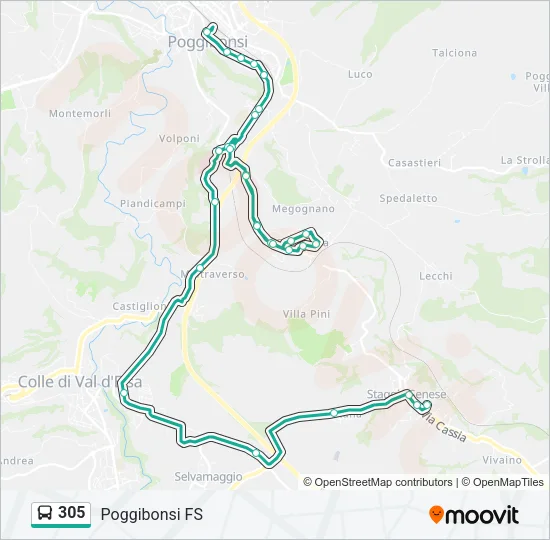 305 Bus Line Map