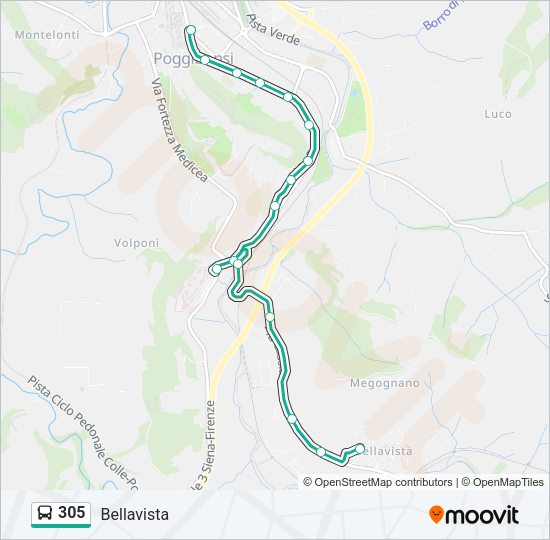 305 Bus Line Map