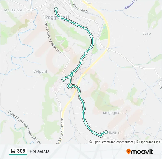 305 Bus Line Map
