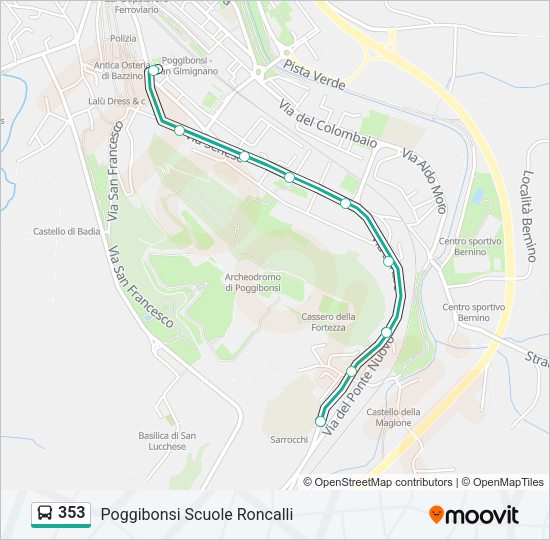 353 Bus Line Map