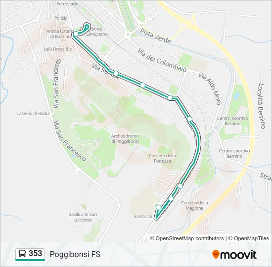 353 Bus Line Map