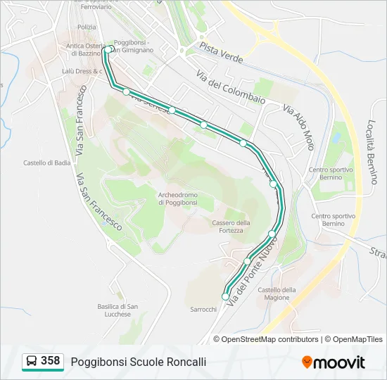 358 Bus Line Map