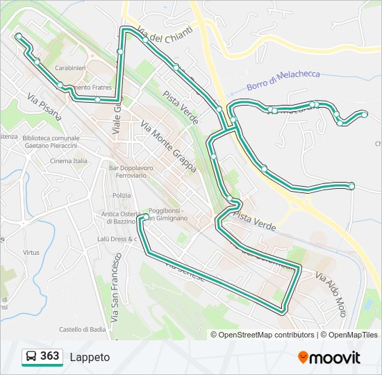 Percorso linea bus 363