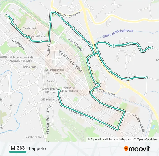 363 Bus Line Map