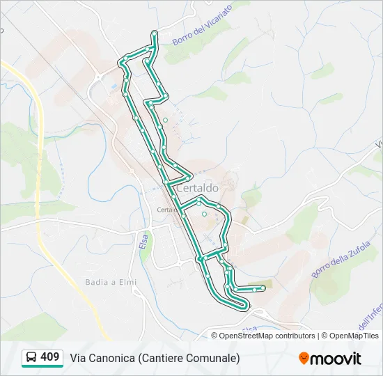 409 Bus Line Map