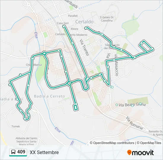 409 Bus Line Map