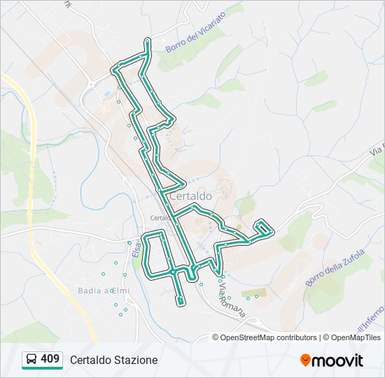 409 bus Line Map