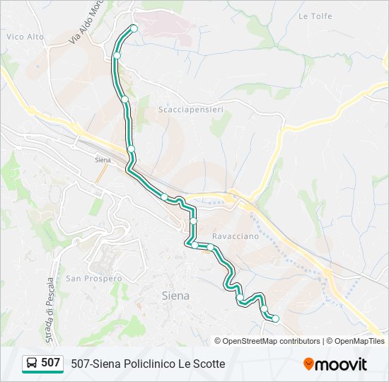 507 Route Schedules, Stops & Maps 507Siena Policlinico Le Scotte