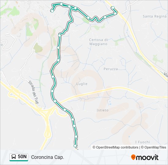 50N bus Line Map