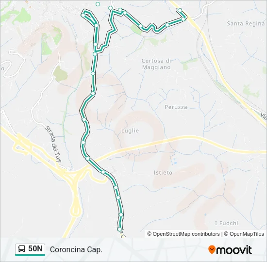 50N Bus Line Map
