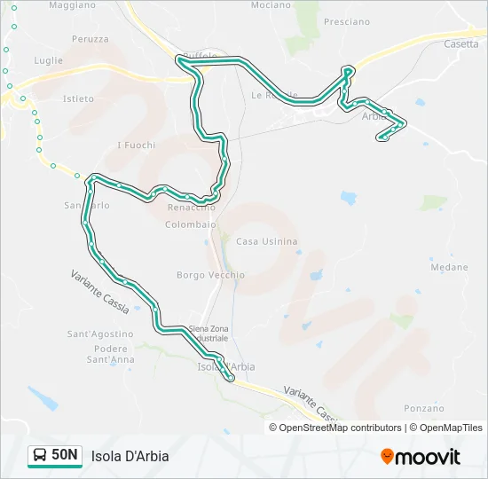50N Bus Line Map