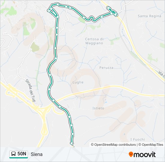 50N Bus Line Map