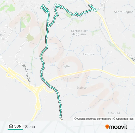 50N Bus Line Map