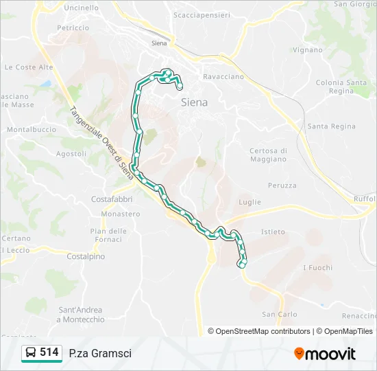 514 Bus Line Map