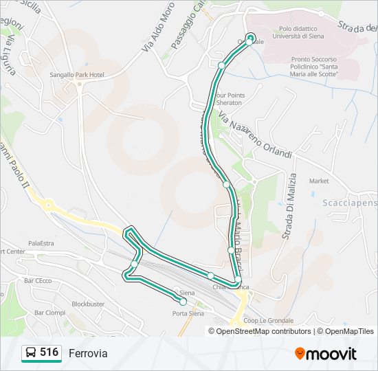 516 bus Line Map