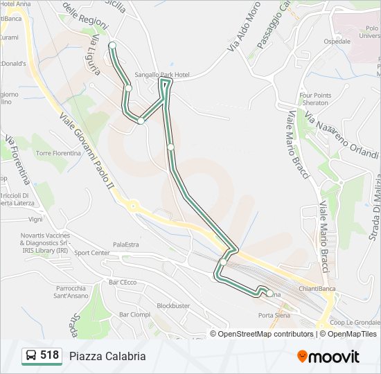 518 bus Line Map