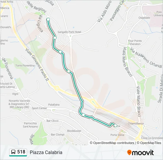 518 Bus Line Map