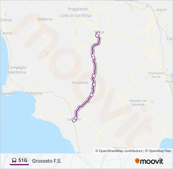 51G Bus Line Map