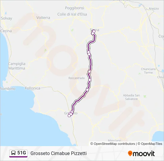 51G Bus Line Map