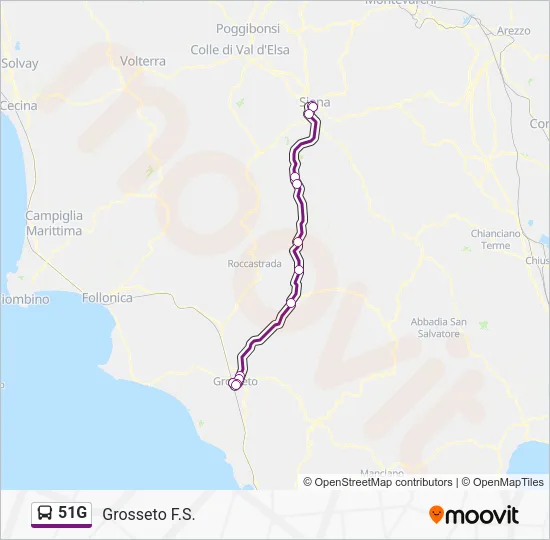 51G Bus Line Map
