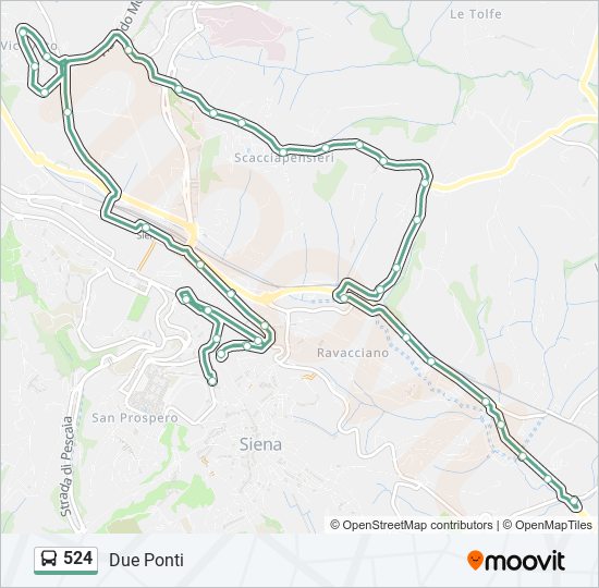 524 bus Line Map