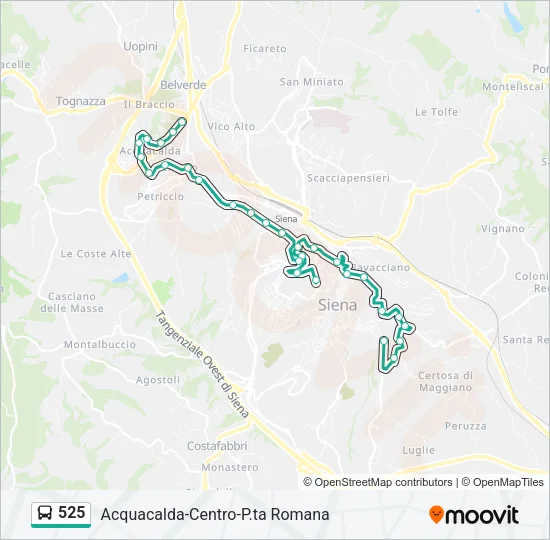 525 Bus Line Map